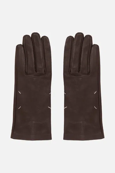 Maison Margiela Gloves In Brown