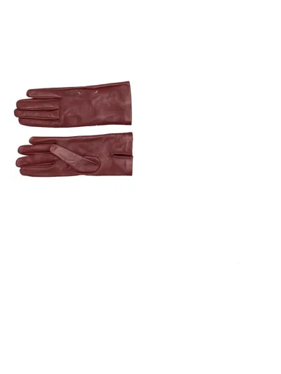 Maison Margiela Gloves In Red