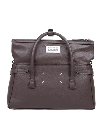 Maison Margiela Goat Leather Handbag In Grey