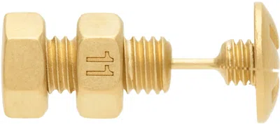 Maison Margiela Gold Bolt & Nut Screw Single Earring In 950 Yellow Gold Plat