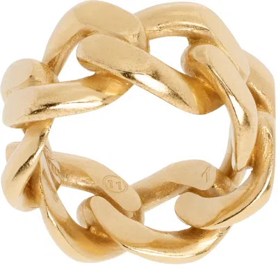 Maison Margiela Gold Chain Ring In 950 Yellow Gold Bura