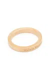 MAISON MARGIELA GOLD-COLORED RING WITH LOGO LETTERING ENGRAVING IN SILVER WOMAN