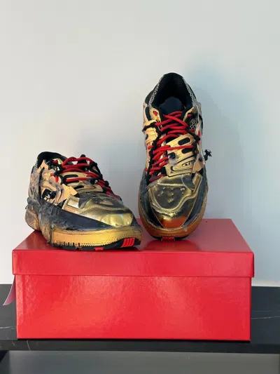 Pre-owned Maison Margiela Gold Fusion Trainers Gold
