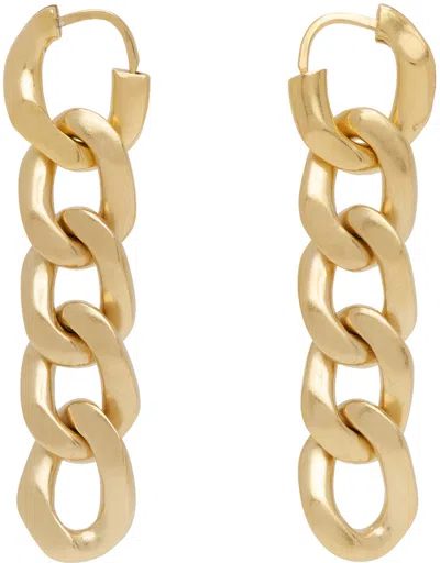 Maison Margiela Gold Gourmette Collection Earrings In 950 Yellow Gold Plat