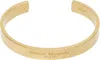 Maison Margiela Gold Logo Cuff Bracelet In 950 Yellow Gold Plat