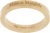 Maison Margiela Gold Logo Ring In 950 Yellow Gold Plat