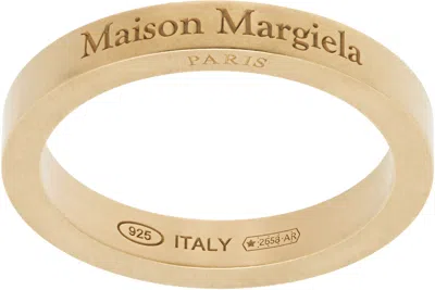 Maison Margiela Gold Logo Ring In 950 Yellow Gold Plat