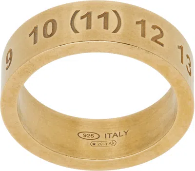 Maison Margiela Gold Number Reference Ring In 950 Yellow Gold Plat