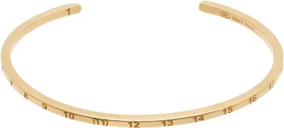 Maison Margiela Gold Numerical Cuff Bracelet In 950 Yellow Gold Plat