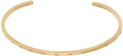 Maison Margiela Gold Numerical Cuff Bracelet In 950 Yellow Gold Plat
