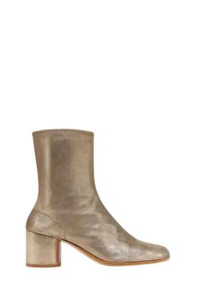 Maison Margiela Tabi Ankle Boots Woman Gold In Neutral