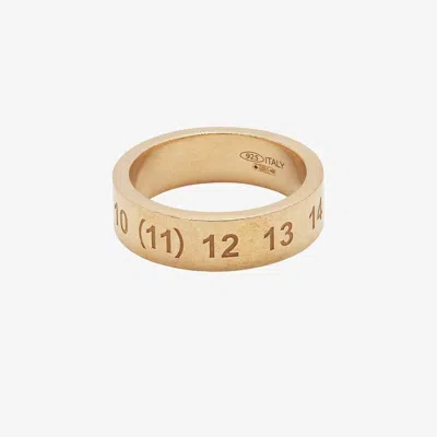 Maison Margiela Gold Tone Number Large Band Ring In 950 Gold