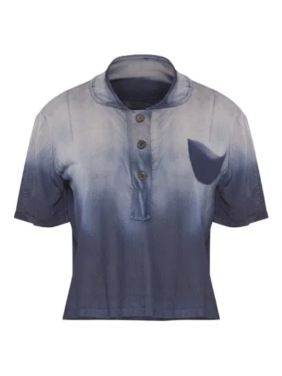 Maison Margiela Poloshirt Mit Farbverlauf In Blue