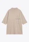 Maison Margiela Blush Beige T-shirt With Graffiti Logo In Neutral