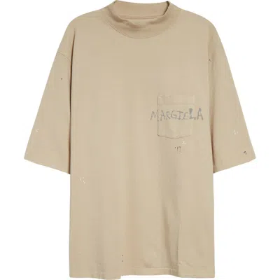 MAISON MARGIELA MAISON MARGIELA GRAFFITI LOGO PAINT SPLATTERED POCKET T-SHIRT