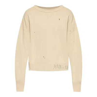 Maison Margiela Graffiti Logo Sweatshirt In White