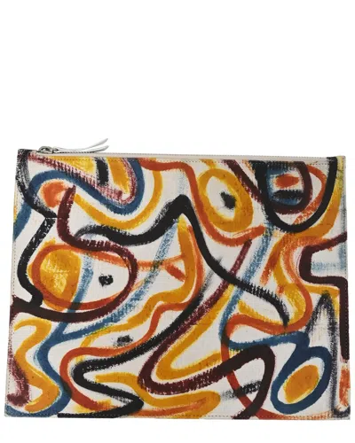 Maison Margiela Graffiti Zipped Pouch Bag (authentic Pre-loved) In Brown