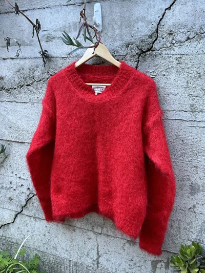 Pre-owned Maison Margiela Grail Margiela Soft Fuzzy Mohair Sweater In Red