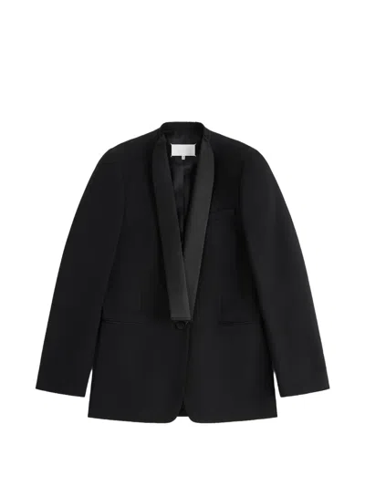 Maison Margiela Grain De Poudre Tuxedo Blazer In Black