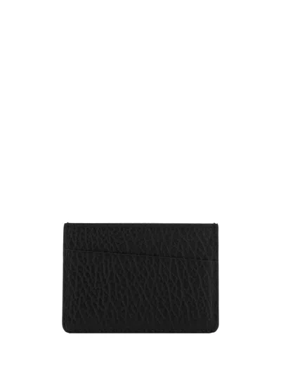Maison Margiela Grained Calf Leather Card Case In Black