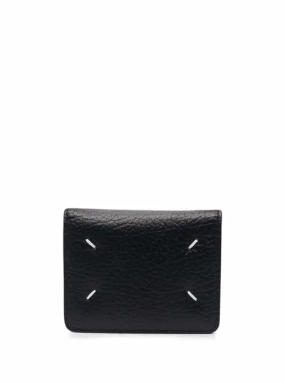 Maison Margiela Grained Calf Leather Wallet In Black