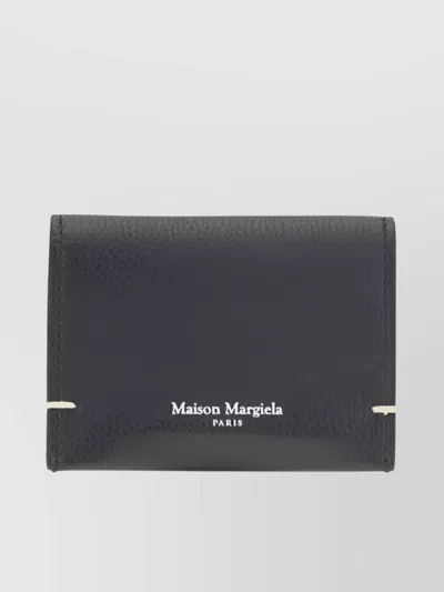 Maison Margiela Grained Leather Bi-fold Card Holder In Black