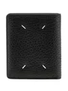 Maison Margiela Grained-leather Bi-fold Wallet In Black
