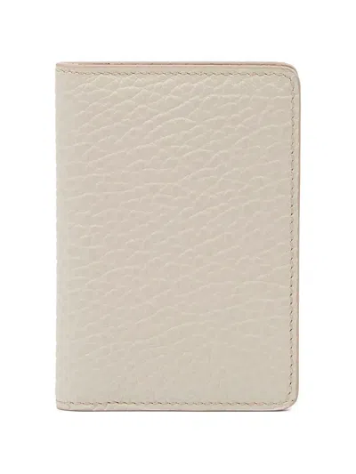 Maison Margiela Grained-leather Card Holder In Neutral