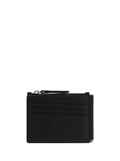 Maison Margiela Grained Leather Card Holder In Red