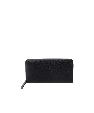 Maison Margiela Grained-leather Purse In Black