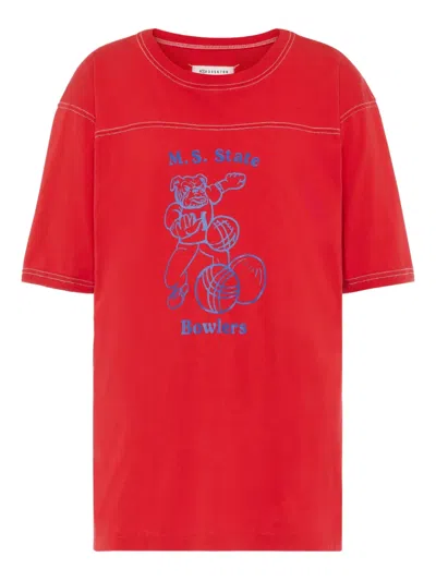 Maison Margiela Graphic-print Crew-neck T-shirt In Red