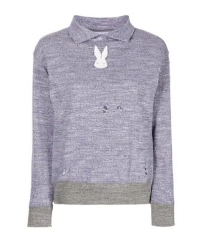 Maison Margiela Graphic Print Logo Jumper In Gray