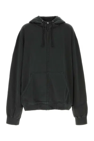 Maison Margiela Graphite Cotton Oversize Sweatshirt In Black