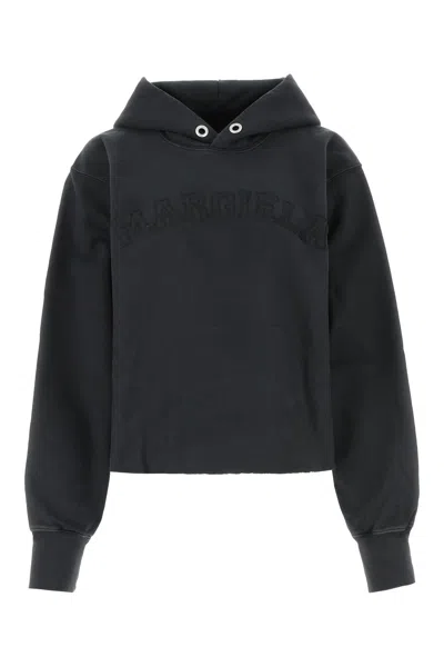 Maison Margiela Embroidered-logo Cotton Hoodie In Black