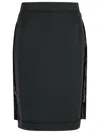 Maison Margiela Graphite Wool Blend Skirt In Black