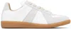 Maison Margiela White Sneakers With Textured Panels And Gum Rubber Sole