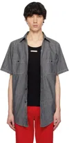 Maison Margiela Gray Broadcloth Shirt In 854 Grey