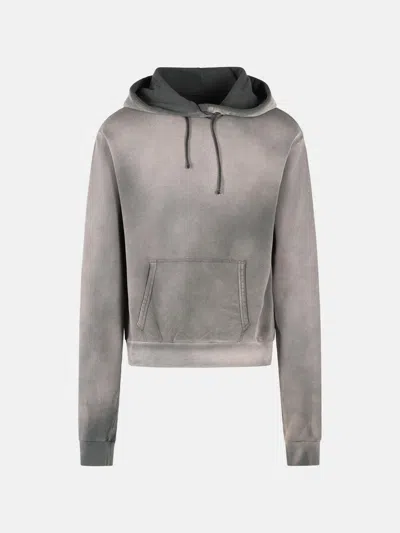 Maison Margiela Gray Cotton Hoodie In Brown
