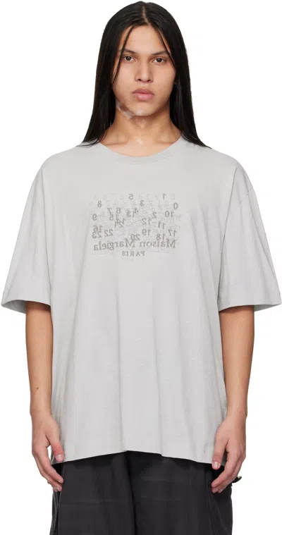Maison Margiela Gray Cotton Numerical T-shirt