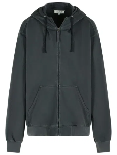 Maison Margiela Graphite Cotton Oversize Sweatshirt In Gray