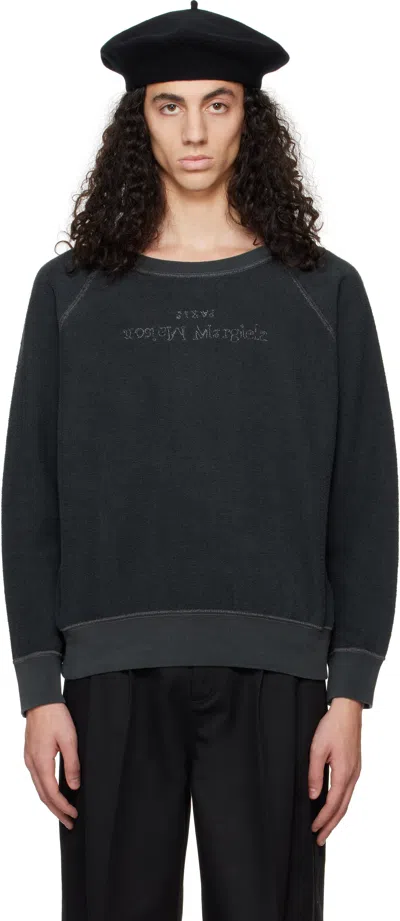 Maison Margiela Gray Cotton Sweatshirt In 969 Washed Black