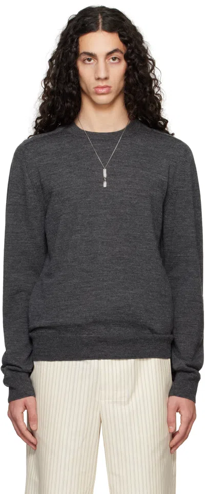 Maison Margiela Gray Elbow Patch Sweater In 859m Charcoal