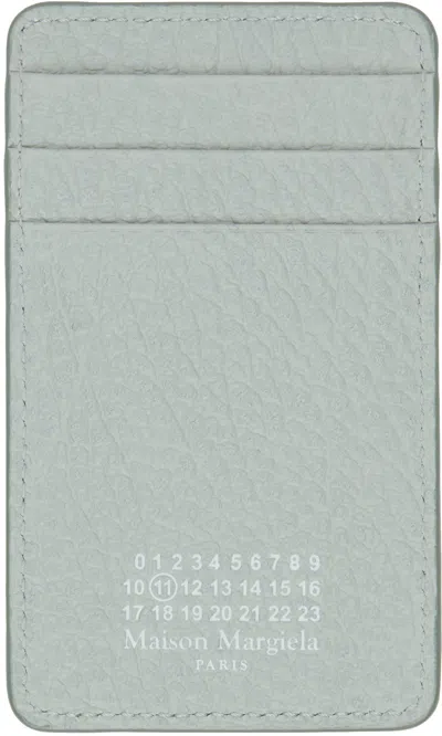 Maison Margiela Gray Four Stitches Card Holder In Green