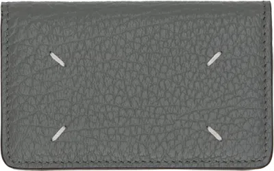 Maison Margiela Gray Grained Leather Card Holder