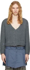 Maison Margiela Gray Handcrafted Cardigan In 853f Grey