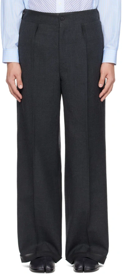 Maison Margiela Gray Heavy Trousers In 855m Anthracite