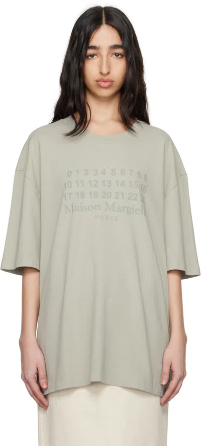 Maison Margiela Gray Numeric Logo T-shirt In 801 Grey