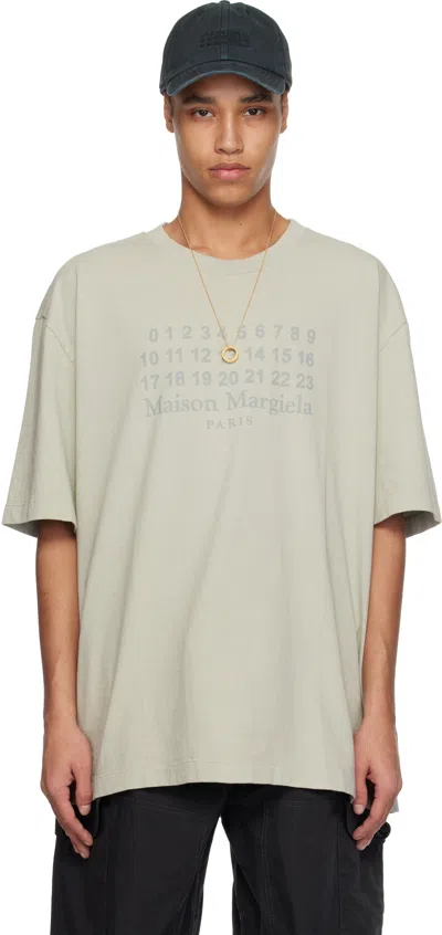 Maison Margiela Grey Numeric Logo T-shirt In Black