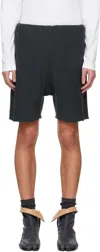 Maison Margiela Gray Raw Edge Shorts In 969 Washed Black