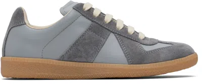 Maison Margiela Replica Sneakers Contrast Stitching Round Toe In Gray